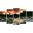 thumbnail image 3 of Tableau mural très large Design Art Bord Paysage Rivière des rocheuses au couchée de soleil, 3 of 3
