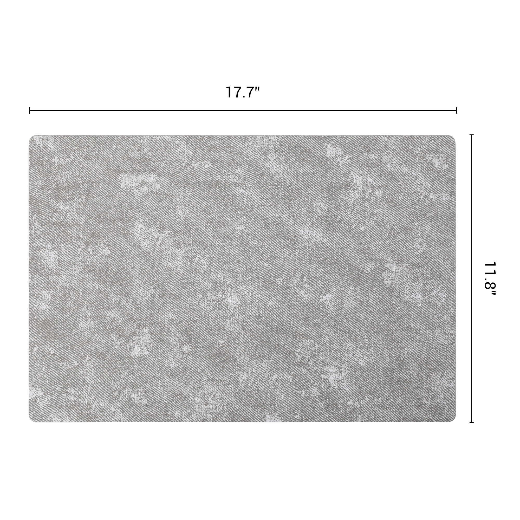 REGALWOVEN Rectangle Placemats Set of 6 Vinyl Placemats for Table Decor Washable Heat Resistant Table Placemats Wipeable Table Mat Gray 17.7x11.8inch