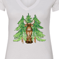 thumbnail image 4 of Inktastic Alaska Moose and Trees Women's V-Neck T-Shirt, 4 of 5