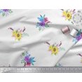 thumbnail image 3 of Soimoi White polyester Crepe Fabric Sunflower & Peony Floral Print Sewing Fabric Yard 52 Inch Wide, 3 of 3