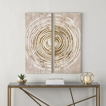 SEI Furniture Acanthi Decorative Wall Panels, 36"H x 15-3/4"W x ¾"D, White/Gold, Set Of 2 Panels