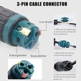 thumbnail image 2 of Conectores de cable impermeables Ormromra IP68 3 pines Negro, 2 of 5