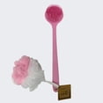 thumbnail image 3 of Pack of 2 Silicone Body Scrubber and Loofah, Long Handle 12-Inch, Dual-Sided, Exfoliating Body Scrub and Massage for Shower, Soft and Gentle Cleansing Bristles, Bath Scrub, Pink and Blue, 3 of 5