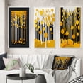 thumbnail image 1 of Designart "Quill Minimalism Abstract Yellow Forest I" Landscape Trees Framed Wall Art Set Of 3 - Yellow Trees Frame Canvas Set For Living Room Decor, 1 of 6