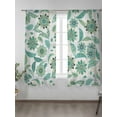 thumbnail image 2 of Sheer Curtains 63 inches Long, Abstract Paisley Pattern Vintage Green Ethnic Floral Light Filtering Sheer Window Curtains Rod Pocket Voile Drapes for Bedroom Living Room, 52"W x 63"L 2 Panels, 2 of 7