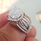 thumbnail image 1 of Anillo de compromiso de lujo europeo y americano de dos colores en oro rosa de 14 quilates con baño de diamantes microincrustados, 1 of 5