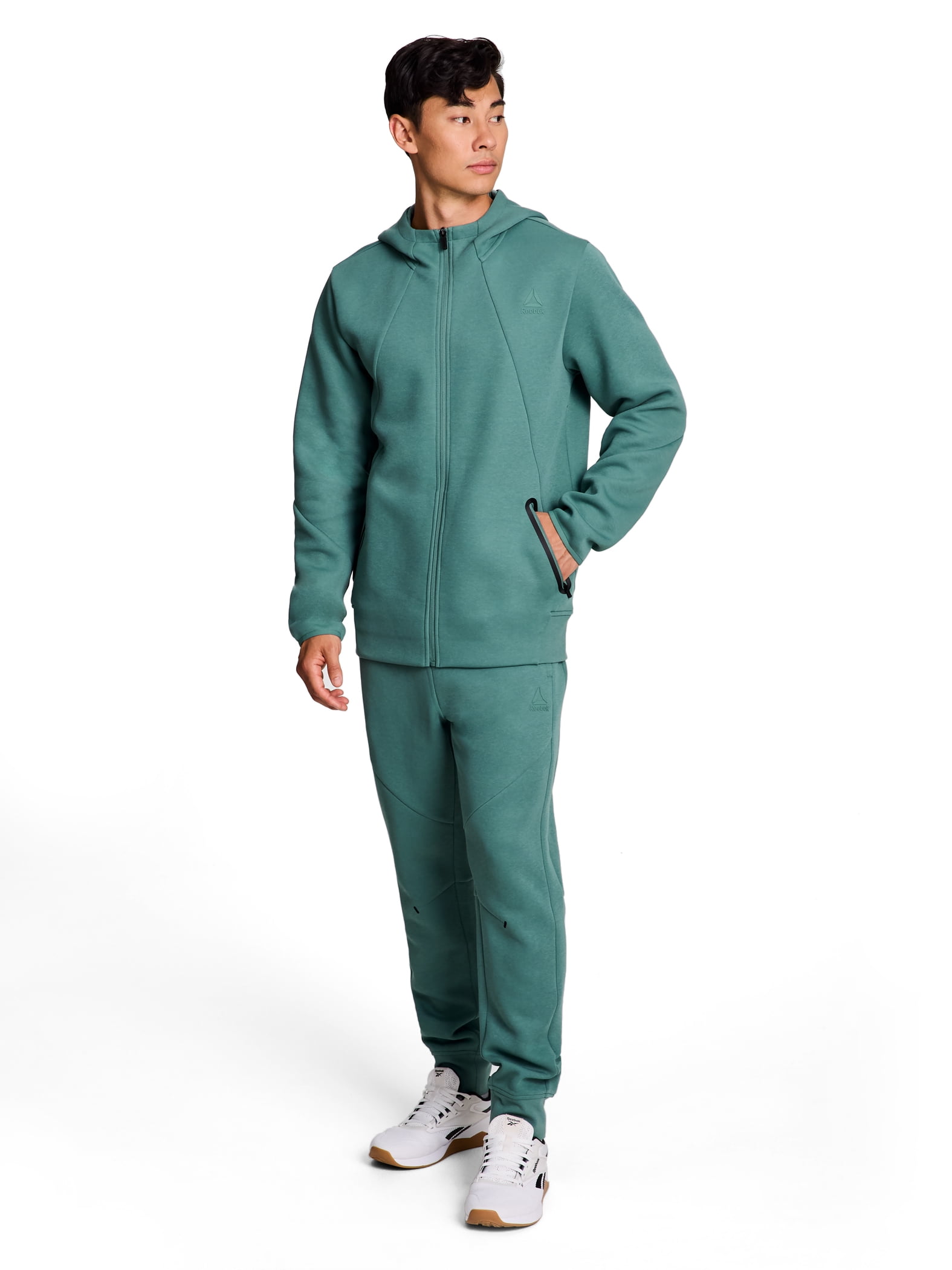 Reebok Men's and Big Men's Momentum Fleece Full Zip Hoodie, Sizes XS-5XL
