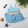 thumbnail image 2 of Gyratedream Big Girls Floral Print 3-Piece Swimsuits Child Bikini Bathing Suit with Cover Up Beach Skirt, 2 of 8