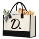 thumbnail image 1 of shenee Bolsa de lona con inicial, bolsa de yute de playa personalizada, regalo para mujeres, vacaciones, amigos, regalo de cumpleaños, boda, Año Nuevo, 1 of 5