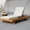 Cream+Teak, variant on Harper & Bright Designs Acacia Wood Outdoor Chaise Lounge, Patio Lounge Chairs with 3-Fold Cushion and Headrest, Sun Lounge with Space Available On One Side for Poolside Garden, Cream+Light Teak