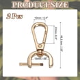 thumbnail image 2 of 0.6 Inch Swivel Clasp Hooks, 2 Pcs Detachable Snap Hook for Bag Strap Purse Lanyard DIY Craft Hardware, Light Gold, 2 of 7