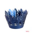 thumbnail image 1 of Bewildely 50 Uds. De cajas de papel para pasteles y magdalenas con taza hueca, envoltorios para decoración de cupcakes Herramientas y accesorios para hornear Azul Mágico, 1 of 6