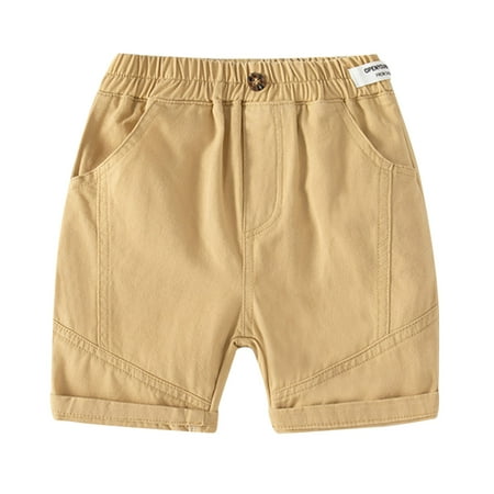 

B91xZ Toddler Shorts Boys Toddler Children Boys Pull On Soild Sports Jogger Workout Cargo Pants Shorts Khaki Sizes 18-24 Months