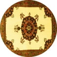 thumbnail image 1 of Ahgly Company Indoor Round Medallion Yellow Traditional Area Rugs, 8' Round, 1 of 4