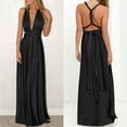 thumbnail image 4 of NXMZXB Dresses for Bridesmaids,Wedding Guest Dresses for Women,Plus Size Wrap Dress Long Maxi Convertible Multiway Dress Black L, 4 of 9