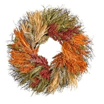 Nearly Natural Plastic Thanksgiving Artificial Autumn Wreath, 26" (Multicolor)