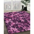 thumbnail image 3 of Ahgly Company Machine Washable Indoor Square Transitional Neon Pink Area Rugs, 4' Square, 3 of 7