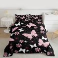 thumbnail image 3 of Feelyou Kawaii Pink Butterfly Bedding Comforter Set for Teen, Cartoon Cherry Blossoms Twin Comforter Sets, Tribal Mandala Style Reversible Bedding Set, Luxury Bedroom Decor, 2pcs, 3 of 9