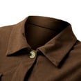 thumbnail image 6 of Fiaer Plus Size Casual Cropped Jackets Women Corduroy Button down Shirt Fashion Comfort Trendy Lapel Collared Tops Brown XXL, 6 of 7