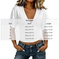 thumbnail image 3 of ZZkhGO Women's Crop Tops Ruched V Neck Short Sleeve Solid Casual Fashion Summer Slim Tops, Pink XXL, 3 of 7