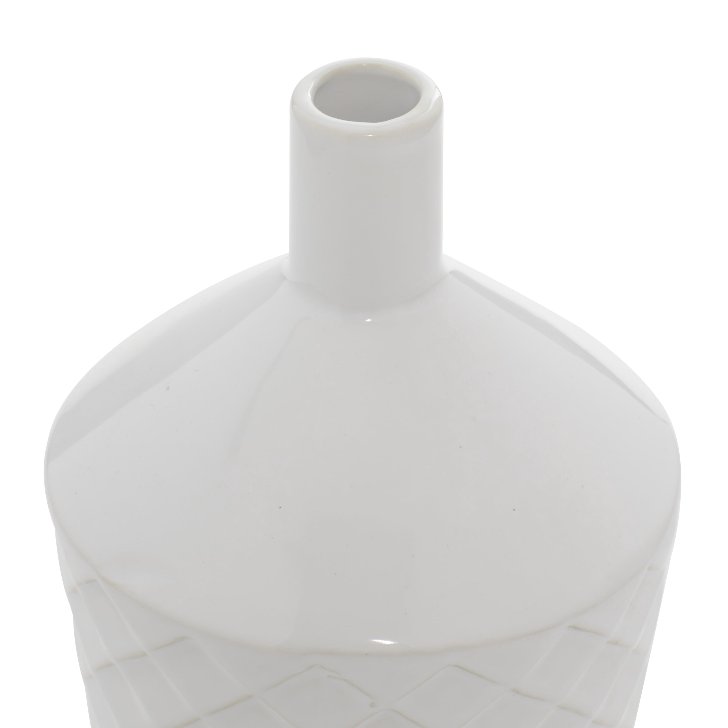 DecMode 10", 13", 15"H White Porcelain Vase, Set of 3