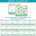 thumbnail image 6 of ChenyGod Mini Desk Calendar 2026-2027, 18 Months Standing Desk Flip Calendar, Jan 2026 to Jun 2027, Thick Paper Twin-Wire Binding, Small Desktop Calendar for Home Office School, 8" x 5.9", Green, 6 of 9