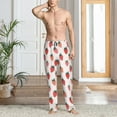 thumbnail image 2 of Balery Hand Drawn Strawberry Pantalones de pijama para hombre, pijama ultraligero, pantalón de descanso-Large, 2 of 6