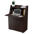 Inval 5Shelf Secretary Desk, Espresso