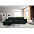 thumbnail image 1 of L-shaped Sectional Sofa Set, Velvet Upholstered Sofa Couch with Padded Seats and Backrest, Modern Sofa Chaise Lounge with Metal Legs for Living Room Office, Black, 1 of 7