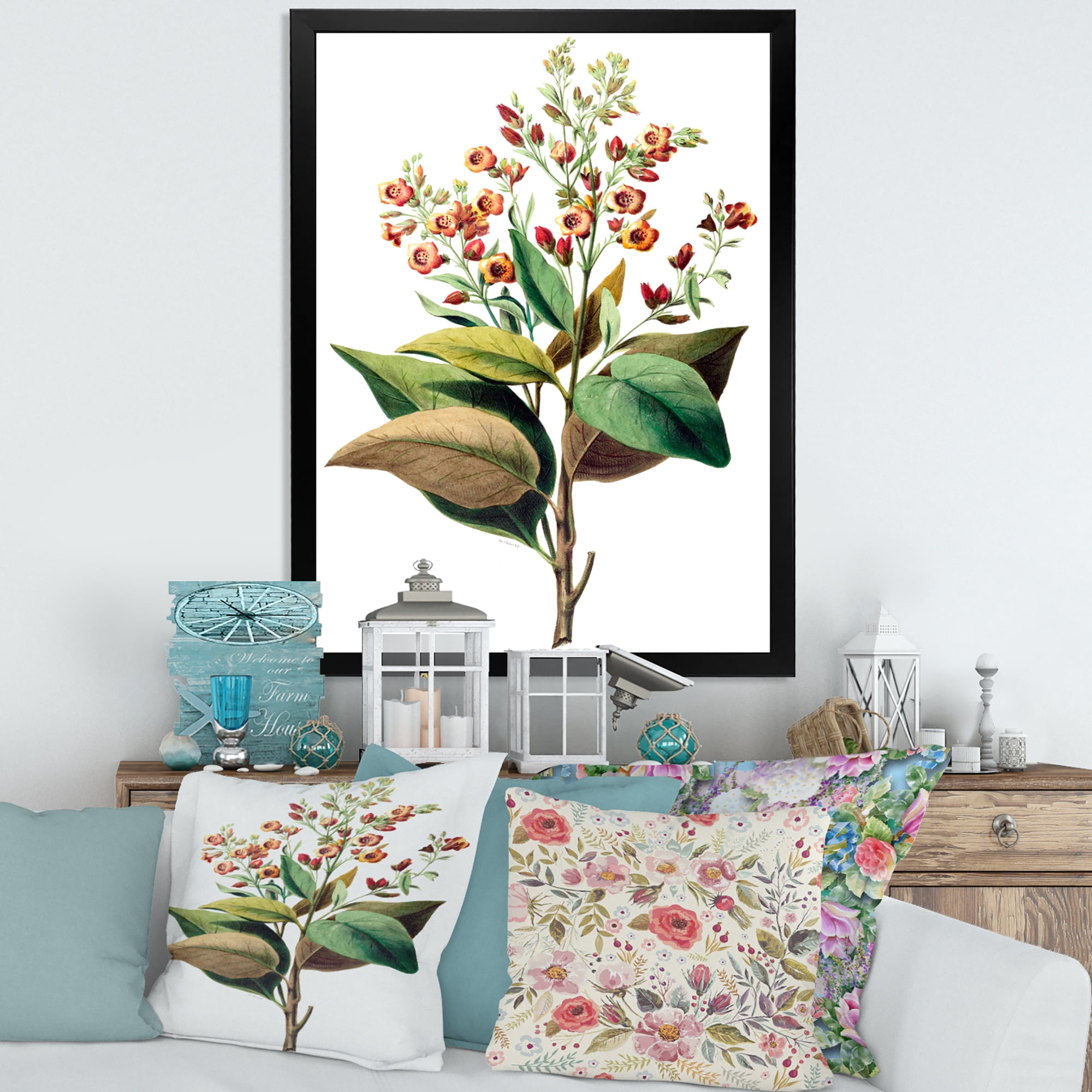 Designart 'American Vintage Flowers II' Traditional Framed Art Print