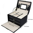 thumbnail image 3 of RUseeN Jewelry Box for Women Girl Wife, Jewelry Organizer Box, 3 Layers Jewelry Storage Organizer for Earring, Ring, Necklace, Bracelets (Black), 3 of 7