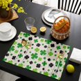 thumbnail image 3 of St Patricks Day Placemats Set of 8, Farmhouse Country Green Black Shamrock Placemats for Dining Table, Place Mats for Kitchen Tabletop, Waterproof Wipeable Dining Table Mats Set, 3 of 9