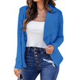 thumbnail image 1 of Vedolay Casual Tops for Women Women's Casual Long Sleeve Lapel Button Open Front Work Office Jackets Suit,Blue M, 1 of 4