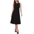 thumbnail image 2 of INSPIRE CHIC Business Casual Dress for Women Sleeveless Boat Neck A Line Work Midi Dresses XS Black, 2 of 6