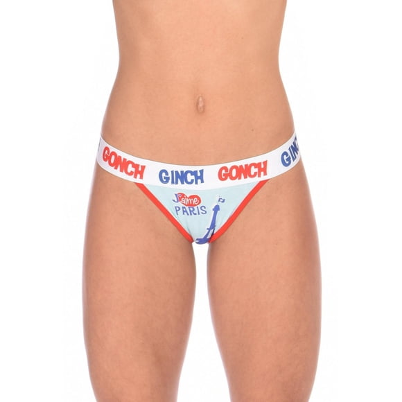 Ginch Gonch Women's I Love Paris Thong Medium