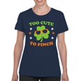 thumbnail image 2 of Too Cute to Pinch Fun St. Patricks Day Shamrock Design Women's T-shirt, 2 of 3