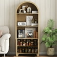 thumbnail image 5 of IDEALSOUL Arched Kitchen Pantry Cabinet, 70-inch Arched Cabinet, Open Shelf Storage Cabinet with 2 Doors and 5 Shelves(Wood color), 5 of 15