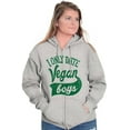 thumbnail image 4 of Date Vegan Boy Vegetarian Healthy Zip Hoodie Sweatshirt Women Brisco Brands X, 4 of 5