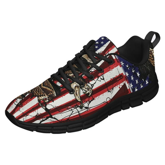 Don It Tread On Me American Flag Libertarian Running Shoes Sneakers Mesh Black Size 3.5