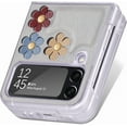 thumbnail image 5 of for Samsung Galaxy Z Flip 4 Flower Cute Case, Applique Design Slim Thin PU Leather & Crystal Hard PC Shockproof Protective Phone Cover Case for Samsung Z Flip 4 LTH Grey, 5 of 14