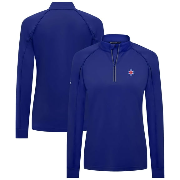 Women's Levelwear  Royal Chicago Cubs Kinetic Insignia Quarter-Zip Pullover