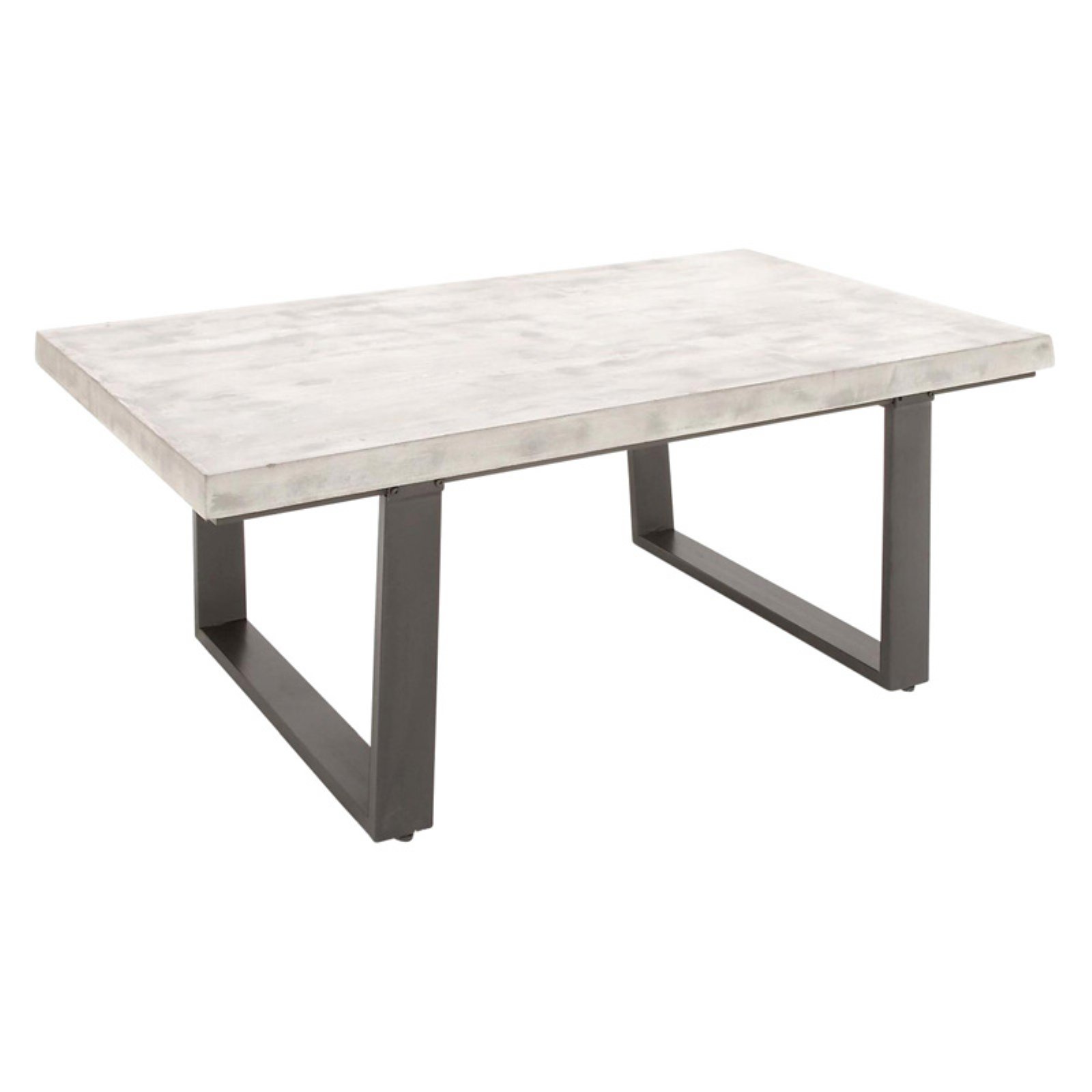 Decmode Concrete And Wooden Coffee Table Walmart Com Walmart Com