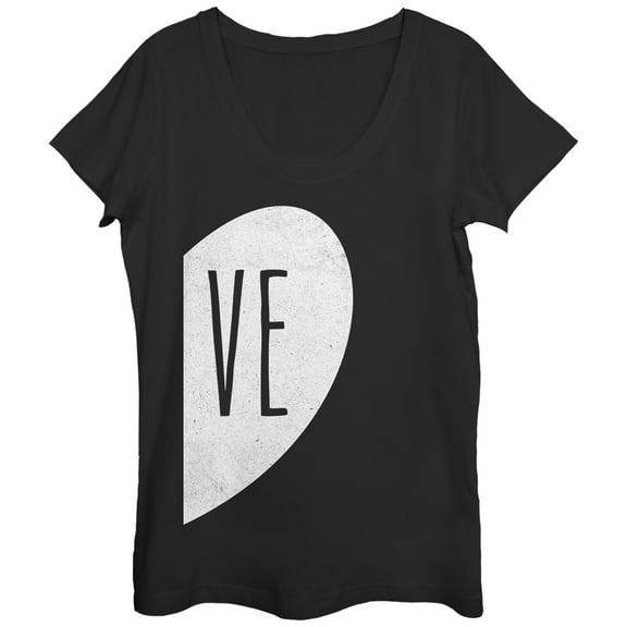 Women's Lost Gods VE Half Love Heart  Scoop Neck Black Large