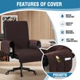 thumbnail image 4 of Waterproof Office Chair Cover with Non-Slip Buckle & Elastic, Office Chair Protector with Arms Office Chair Seat Cover Slipcover for Home Office, Gaming Chair, Black, 4 of 6