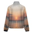 thumbnail image 6 of Jackets for Women Winter Coat Jackets Flannel Stand Collar Jacket(Sunset Over Calm Sea,Size:S-4XL), 6 of 7