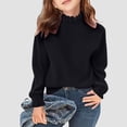 thumbnail image 2 of Staki Sweaters for Teen Girls Girls Sweaters Preppy Crewneck Long Sleeve Knit Pullover Sweater Comfortable and Stylish(8-9 Years,Black), 2 of 5