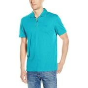 Calvin Klein Men's Slub Interlock Solid Polo, Algiers Blue,XL - US
