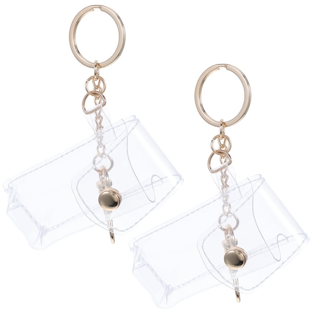 unbranded 2Ud Estuche Llavero Transparente Para Labiales Y Bálsamos PVC Durable Y Estilizado