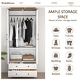 thumbnail image 3 of Brafabhome 71"H Armoire Wardrobe Closet with 2 Drawers, Farmhouse 2 Doors Armoire Cabinet with Hanging Rod, Modern Freestanding Wardrobe Clothes Cabinet for Bedroom | White, 3 of 8