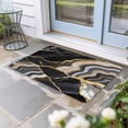 thumbnail image 2 of Black Marble Doormat Outdoor Entrance 24"x36", Grey Gold Texture Vintage Farmhouse Art Absorb Moisture Dirt Door Mats, Non-Slip Rubber Backing Floor Mats Indoor, Low-Profile Front Door Rugs, 2 of 9